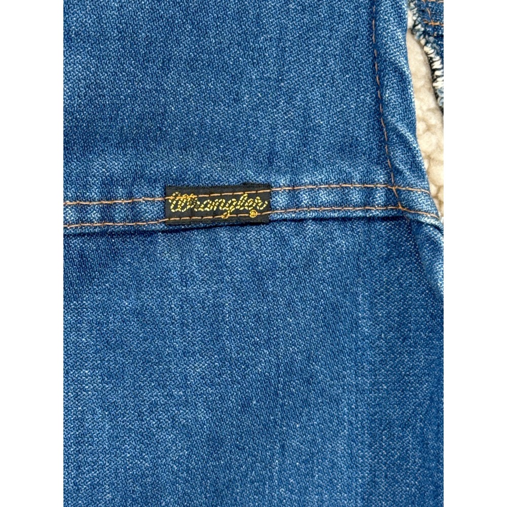Wrangler Sherpa Lined Denim Vest Mens Medium Blue Western Ranch Cowboy USA VTG - Picture 6 of 10